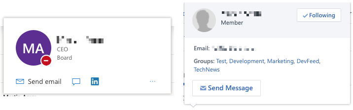 Share sheets from two different Microsoft apps