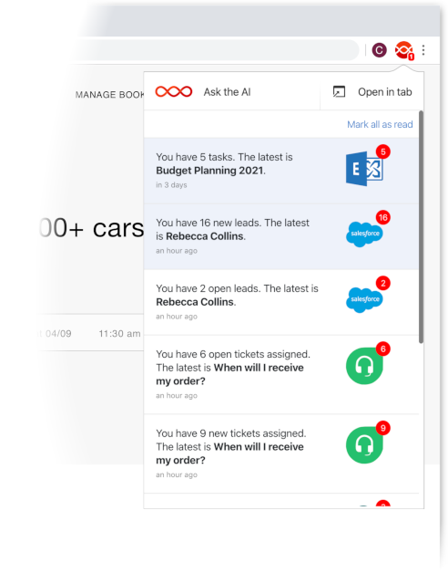 Digital Assistant in the Chrome browser extension