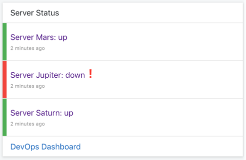 Digital Assistant Card showing the current server status for a user's organization