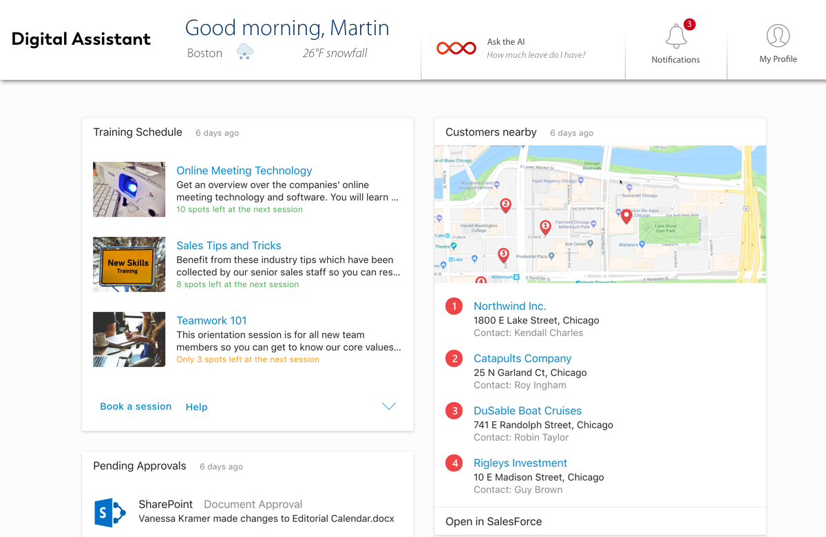 adenin Digital Assistant with Assistant Card UI